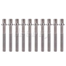 10 Pieces Drum Tension Rods M6x45mm Replacement Drum Kit Screws Silver