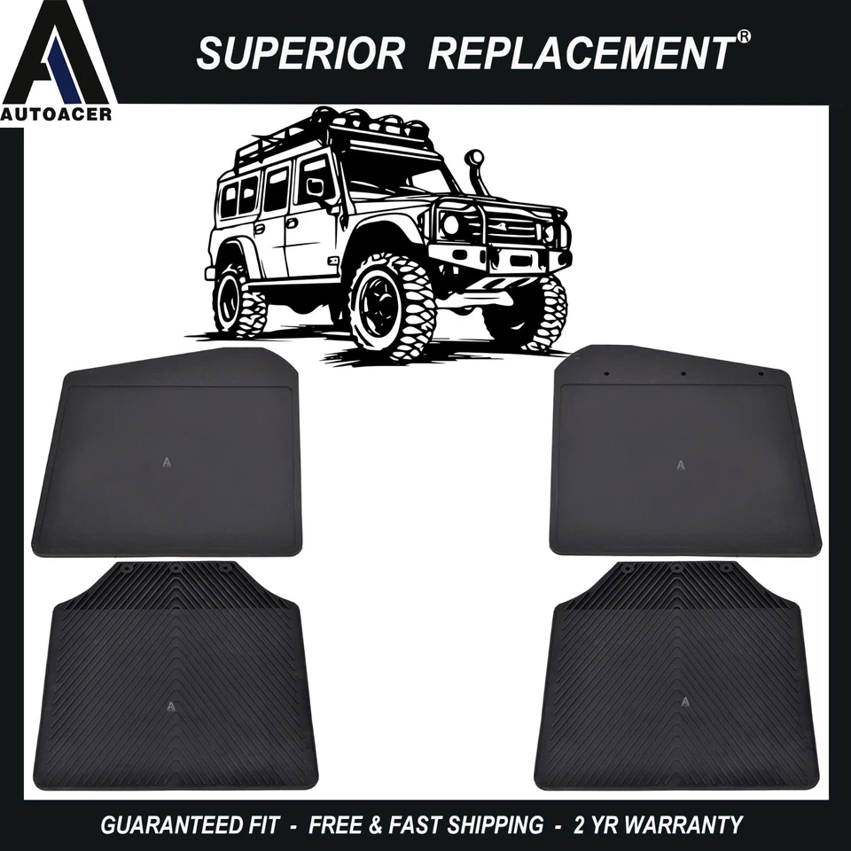 AUTOACER - 4p guardabarros delanteros y traseros para Land Rover Defender 90 110 130 1983-2016 Foto 2 de 4