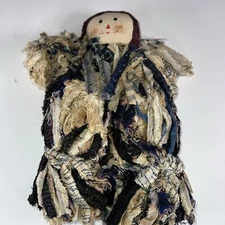 Mop Doll Torn Rags Rag Doll Made In Hati. Riches To Rags Blue Brown Cream White