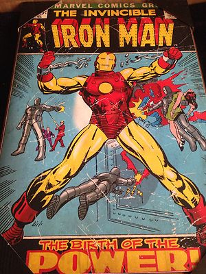 Marvel Comics Iron Man The Birth of the Power Cover Wood Wall Plaque 13 ...