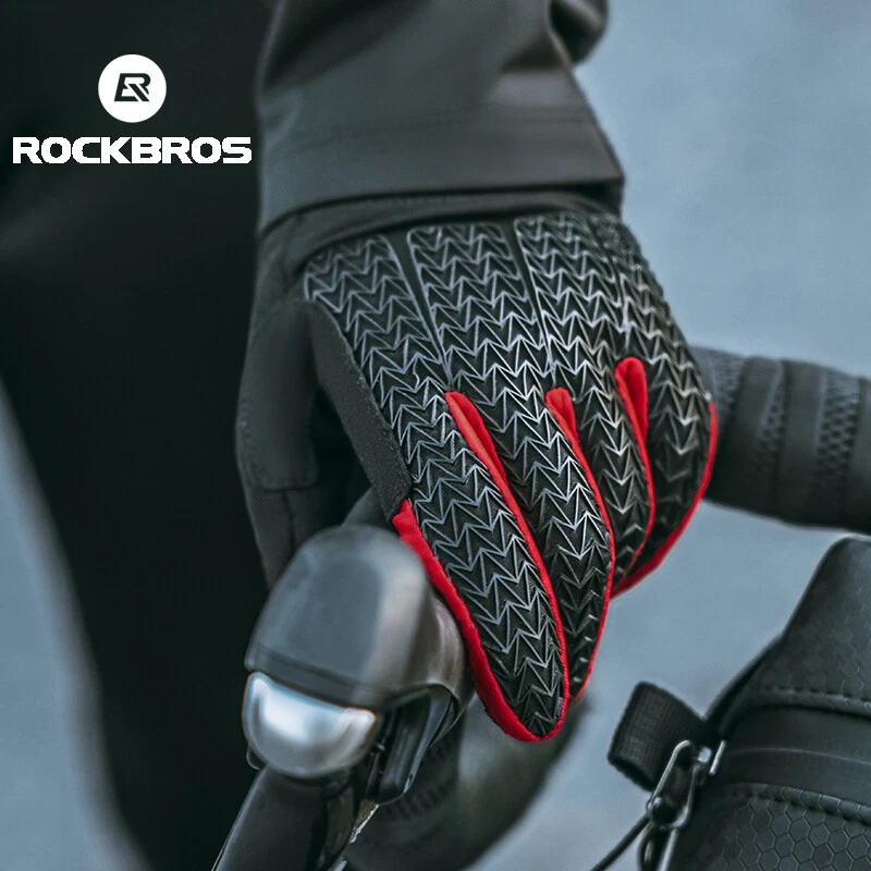 ROCKBROS Cycling Gloves Thermal Shockproof Silicone Gel Bike Gloves Touch Screen - image 2 of 4