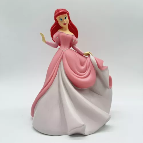 Disney Little Mermaid Princess Ariel Pink Dress Coin Piggy Bank W Stopper