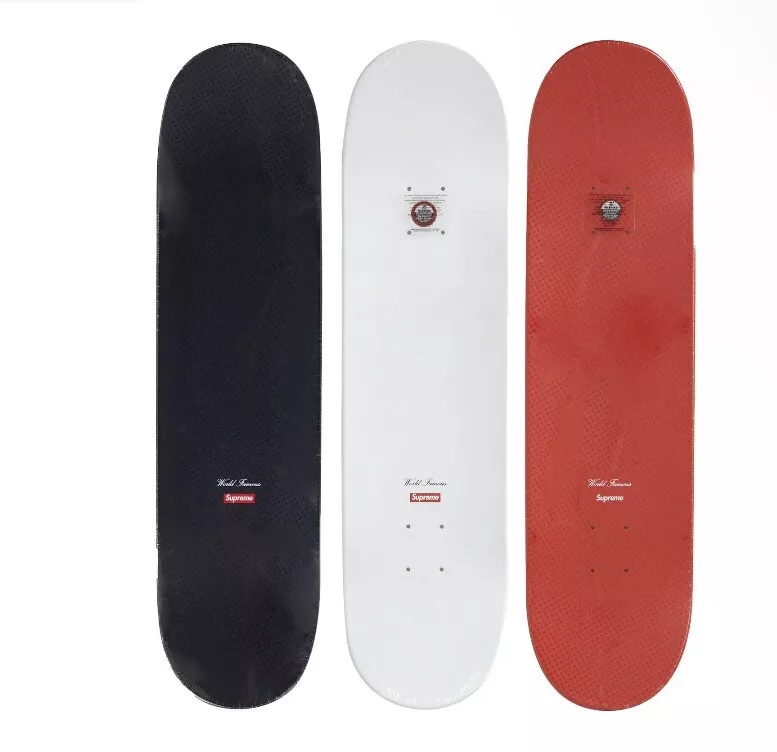 Supreme SS23 White, Black, & Red Tonal Box Logo Skateboard Deck Set