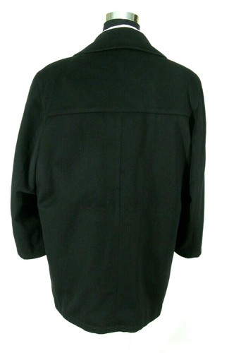 Pronto Moda Italia Car Coat Sz 48 Black Cashmere Wool Overcoat Pea Coat - Picture 6 of 10