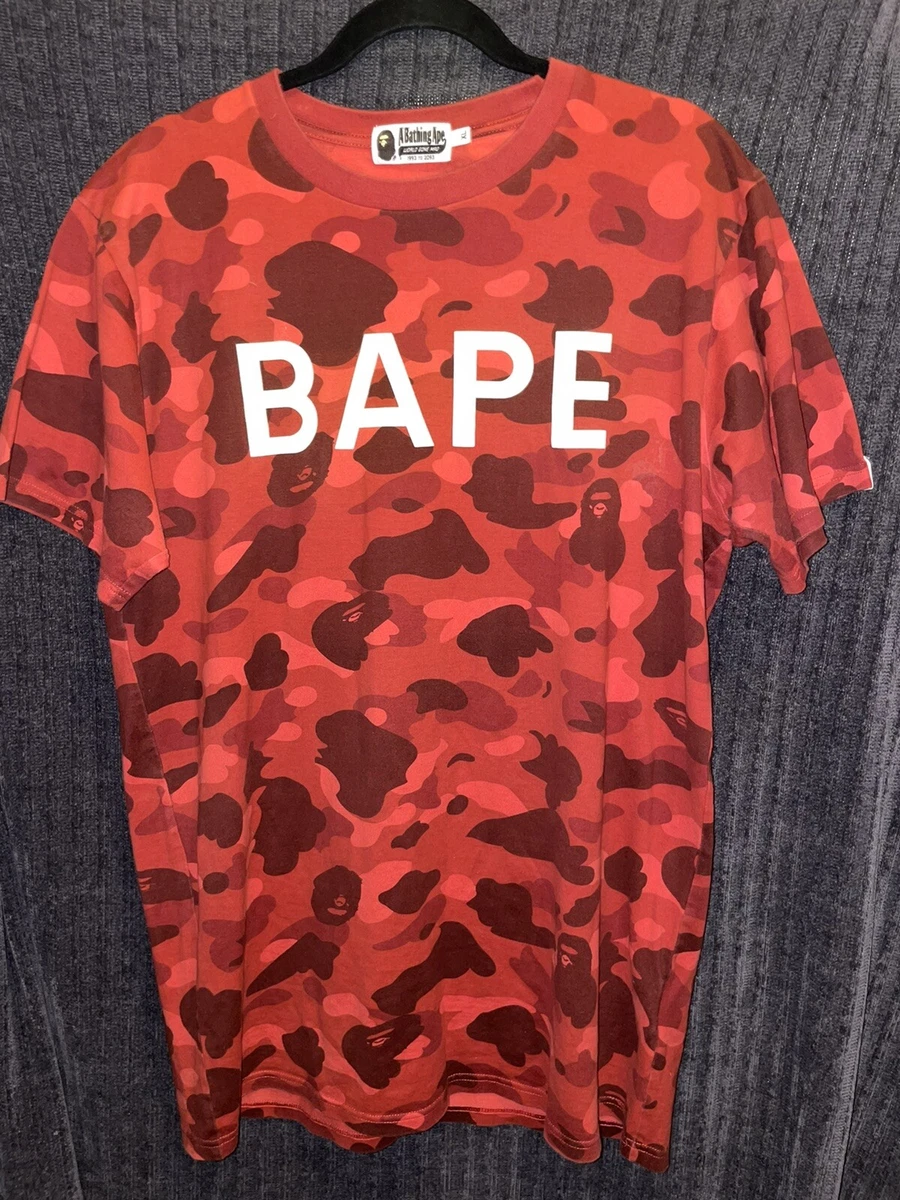BAPE Logo Check Loose Fit Shirt Red