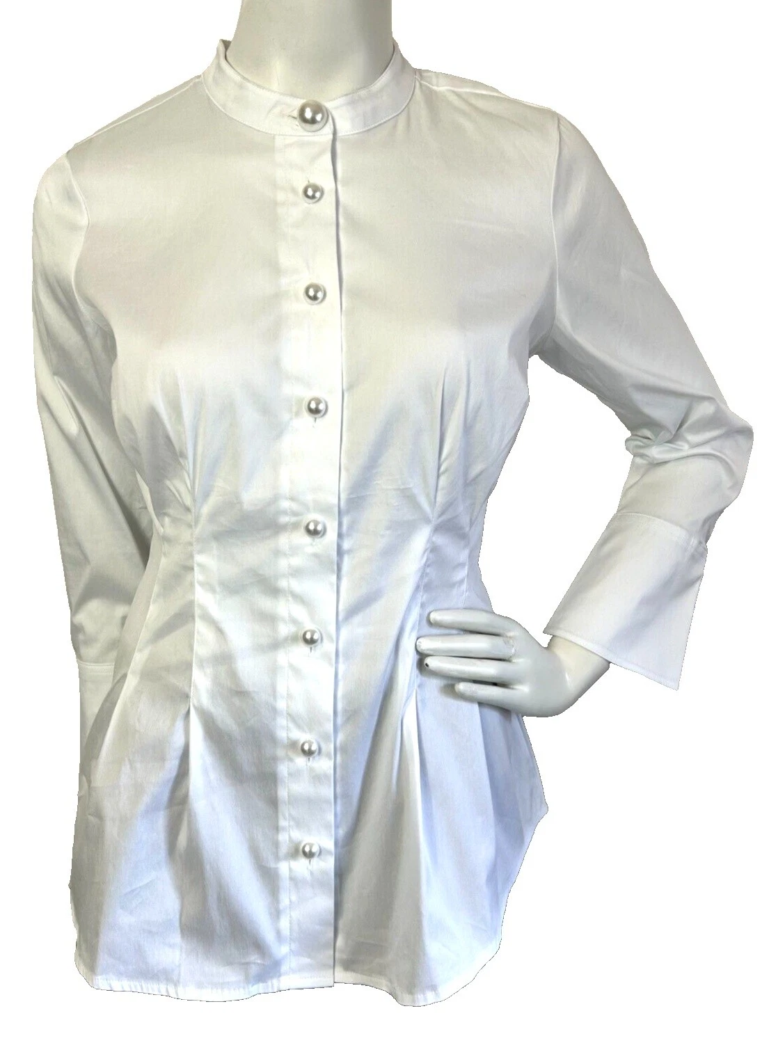 Mezcla de algodón blanco Soft Surroundings Tops para mujer