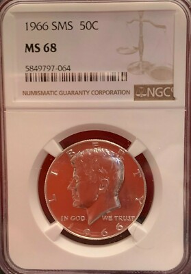 1966 SMS Kennedy 50c NGC MS 68 GEM Philadelphia Special Mint Set