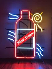Red Stripe Beer Bottle Neon Sign Light Bar Pub Wall Hanging Nightlight 24"x24"