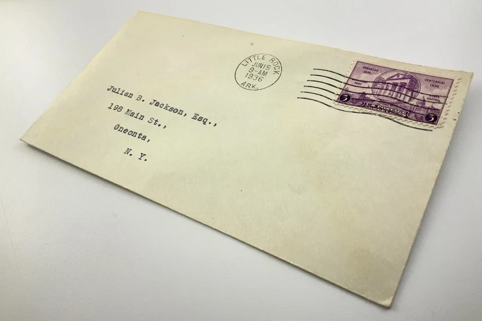 Arkansas 3 Cent Stamp Little Rock New York 1936 FDC EE329 - Image 3 of 4