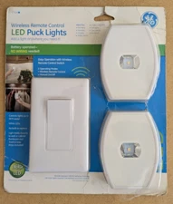 GE Remote Control Wireless LED Puck Lights Open Box Tested