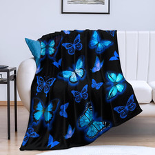 Butterfly Blanket Blue Butterflies Throw Blanket Ultra Soft Flannel Beautiful Bu