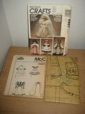 McCall's 5907 Victorian Doll Clothes Wedding Dress Pinafore Pantaloons 13" - 16"