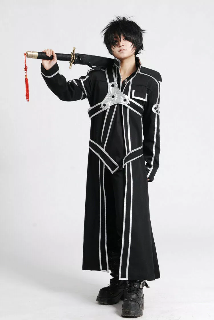 Anime Sword Art Online SAO Kazuto Kirigaya Kirito Cosplay Costume Party  Dress Up