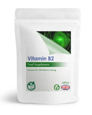 VITAMINUTE Strong Riboflavin (Vitamin B2) 100mg Tablets (V) Natural Hair, Nails, Vision, UK
