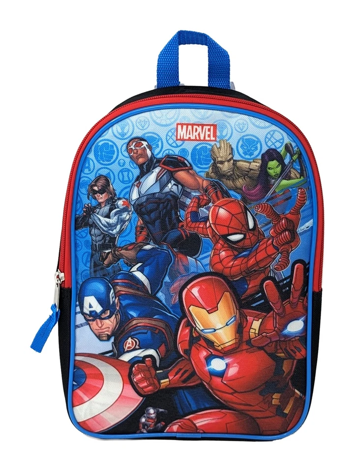 Mochila Marvel Avengers Iron Man Capitán América Negra Azul Foto 2 de 4