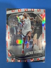 2025 Panini Prizm #23 JACKIE YOUNG Silver Logo Holo SP Las Vegas Aces WNBA 