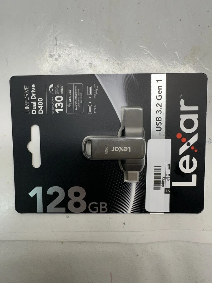 Lexar 128GB JumpDrive Dual Drive D400 USB 3.2 Gen 1 Type-C & Type-A Flas (44892) - Image 2 of 3