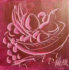 PURPLE FRUITS  █ MODERN CANVAS  original  painting ABSTRACT ART █NO RES██eECE