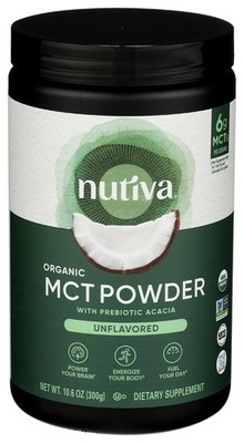 Nutiva Organic MCT Powder with Prebiotic Acacia Fiber Classic 10.6 Oz USDA Or...
