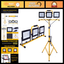 21000 Lumen LED Work Light with Adjustable Tripod Stand, Waterproof, 3 Heads, 65