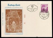 AUSTRIA 1960 First day card buildings 4S purple Hainburg a.d. Donau SG72Z4