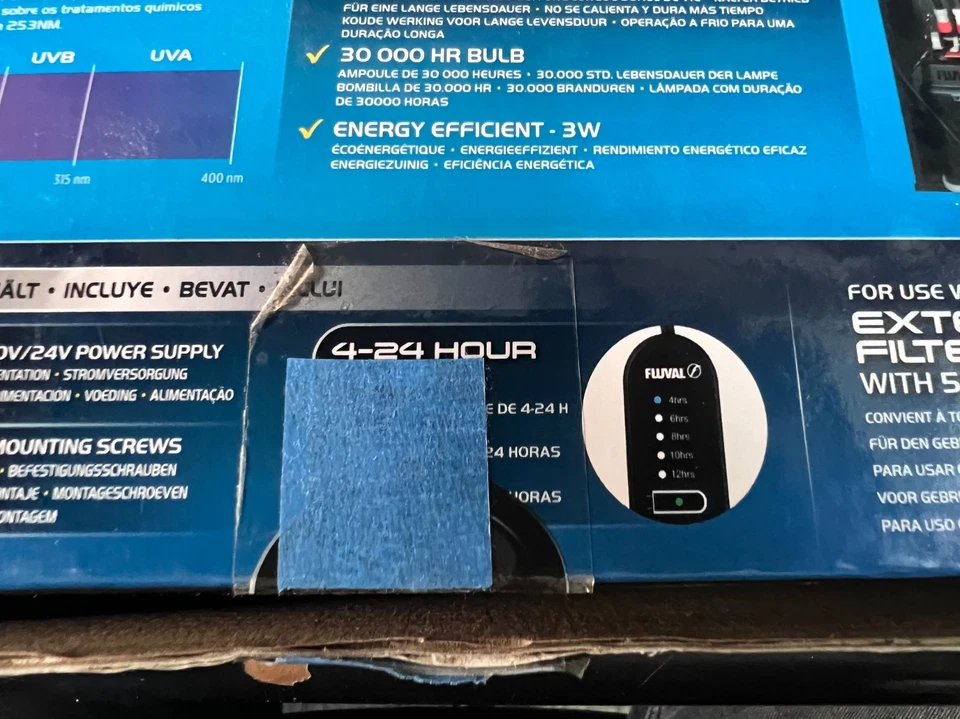 Clarificador de agua en línea Fluval UVC hasta 100 galones estadounidenses A203 2032/OB Foto 4 de 4