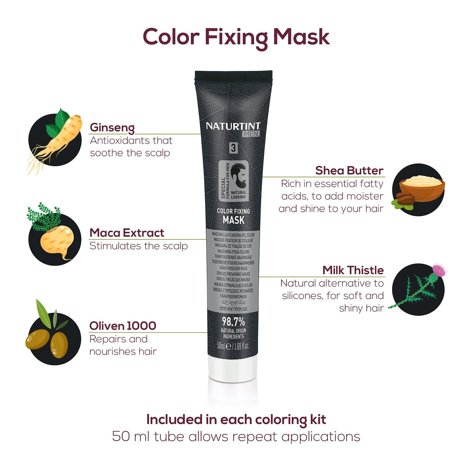3N Dark Chestnut Brown Mens Permanent Hair Color for Hair Beard and Mustache .