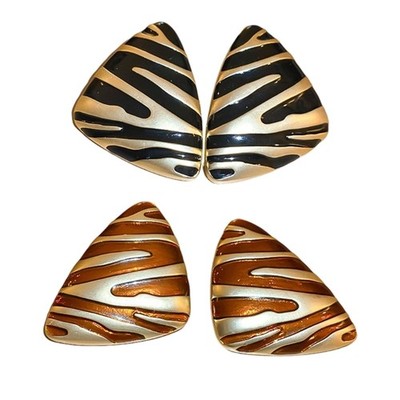 Unique Zebras Stripe Earrings Corrosion Resistant Jewelry Everyday Metal Studs