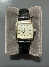Fossil Vintage VT-2575 Ladies Watch ? Square Roman Dial ? Black Leather Strap