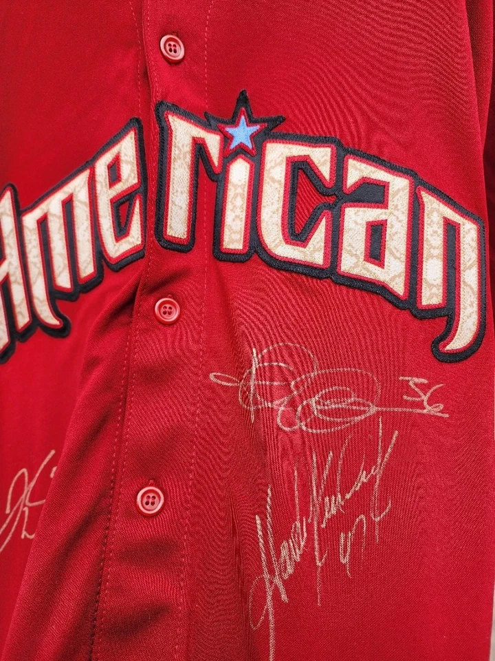 Camiseta de prejuego All-Star de la Liga Americana 2011 firmada - Weaver, Kendrick, Walden Foto 3 de 4