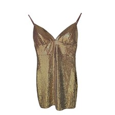 Lulus Sequin Slip Dress With Spaghetti Straps