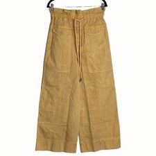 Ulla Johnson Wide Leg Pants High Waist Paper Bag Drawstring Nectar Size 4