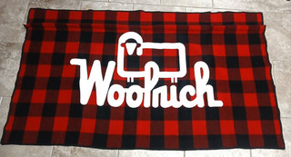 Vintage 70’s Woolrich Advertising Plaid Banner /Throw 58" x 33"