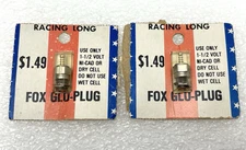VINTAGE PAIR FOX GLO-PLUG RACING LONG RC AIRPLANE NI-CAD DRY CELL 1-1/2 VOLT