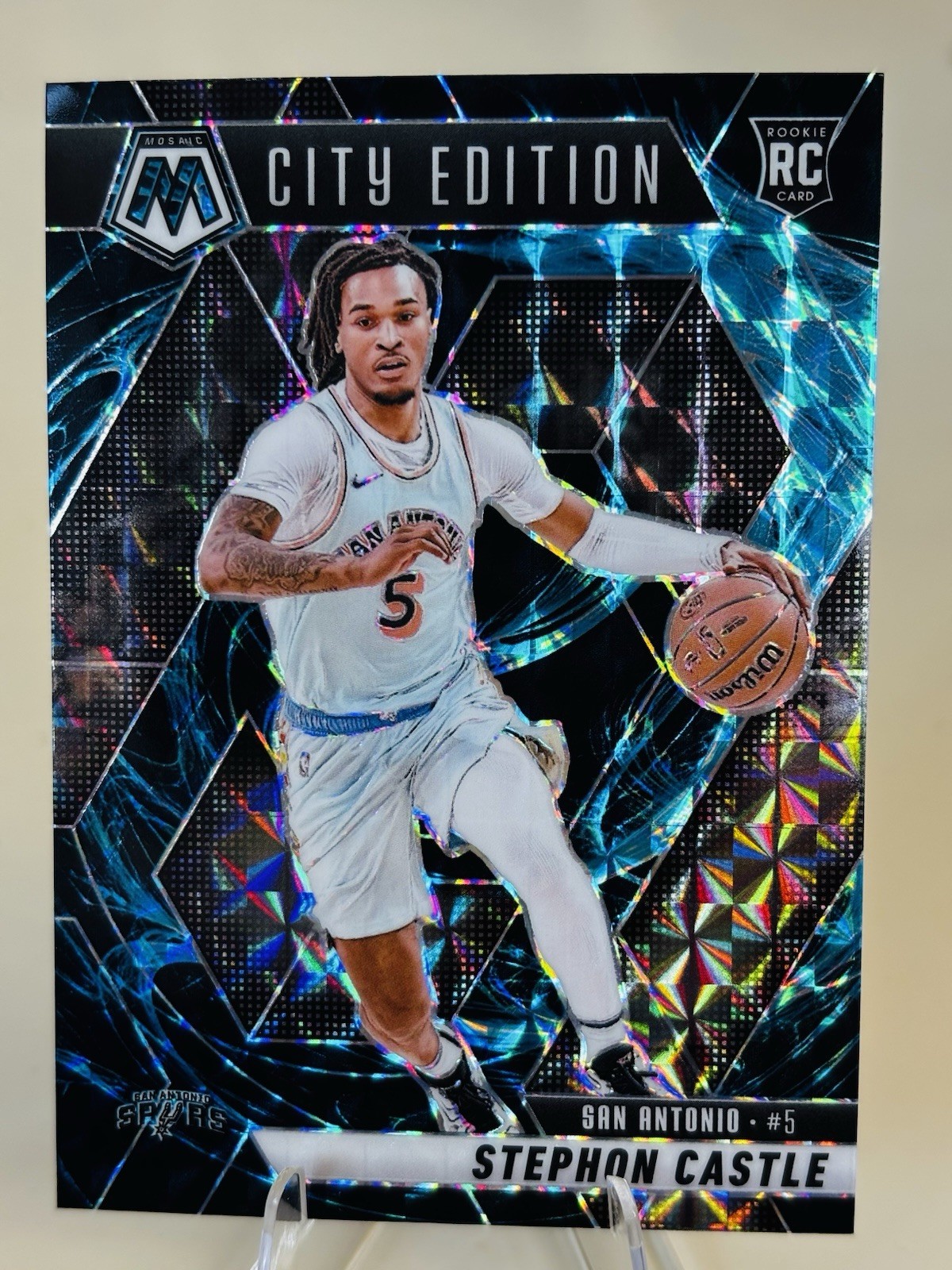2024-25 Panini Mosaic - City Edition Stephon Castle #290 Genesis Mosaic Prizm...