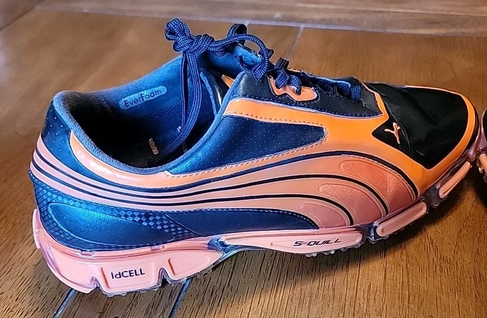 Туфли для гольфа Puma IdCELL S2QUILL Ricky Fowler яркие оранжевые/черные мужские размер 7 - Изображение 2 из 4