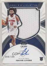 2021 Panini Crown Royale Rookie Silhouettes 44/199 Isaiah Livers #104 Auto s3g