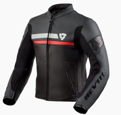 Giacca moto Rev'it Mile giacca pelle taglia 54 black red jacket
