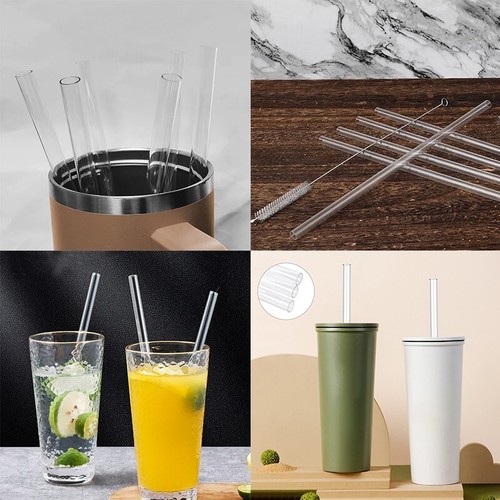Vaso de viaje de pajita de repuesto transparente taza larga de 40 oz apto para Stanley 6 piezas - Imagen 7 de 15