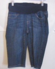 American Star Blue Jean Maternity Shorts Tummy Band Dark Women Sz S Small j72