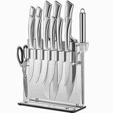 Professional 14PC Kitchen Knives - High Carbon Steel w/Stand