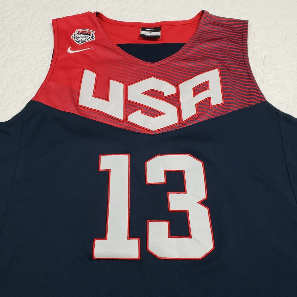 Camiseta masculina James Harden GG equipe olímpica dos EUA #13 azul vermelha basquete Nike - Imagem 3 de 4