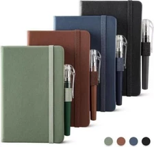 Netany 4 Pack Small Notebook Pocket Notebook, A6 Mini Leather Hardcover Journal,