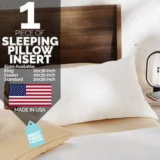 Down Alternative King Standard Queen Bed Pillows Hypoallergenic USA Made 1-Pack