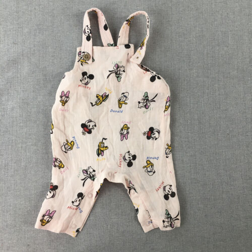 Disney Baby Girls Romper Size 0 - 3 Months Pink Mickey Donald One-Peice Playsuit - Afbeelding 1 van 8