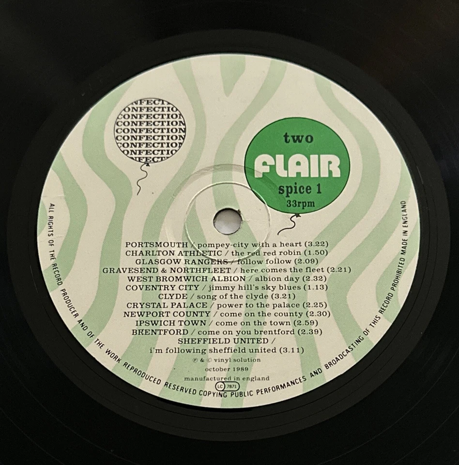 Various - Flair  The Other World Of British Football 1989 Vol 1 Lp Vinyl Record - Image 4 of 4