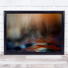 Water And Dancing Light Abstract Seascape Fire Flame Smoke Flow Wall Art Print