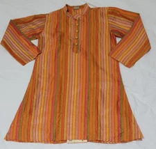 Silk Mark Indian Pakistani Bangladesi Boy Kurta Sz 6 (6-8 yrs?) Orange Multicolr