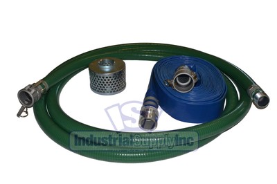 PVC Green Standard Suction Hose | 3'' x 20FT | Regular Kit | 50FT Blue Ships Free
