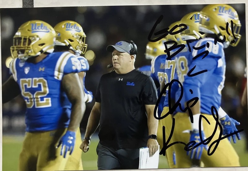 UCLA Bruins Chip Kelly Autographed signed 4x6 photo PAC-12 NCAA